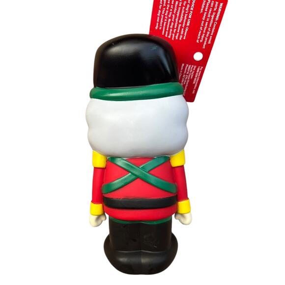 Merry & Bright‎ XL Vinyl Nutcracker Dog Toy Squeaky Chew Toss Christmas Holiday - Picture 4 of 5